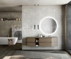 Salle de Bain de Luxe avec Baignoire et Miroir Rétro-éclairé Loop sur Base Stratifiés