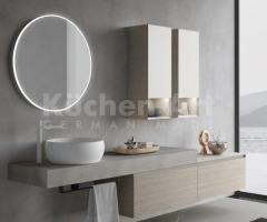 Salle de Bains Moderne avec Miroir Éclairé, Vasque arrondi en Céramique Blanche - 8