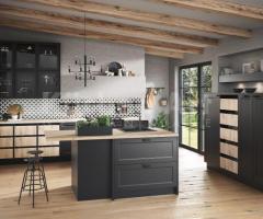 Cuisine en bois massif Noir : Design Rustique et Moderne | Devis Gratuit - 2