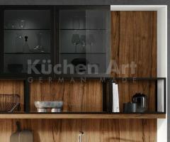 Cuisine Blanche Brillante avec Décor Noyer | Design Moderne en L avec Rangement Intelligentes - 2