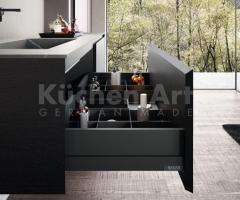 Salle de Bain Design : Meubles Suspendus en Bois Noir avec Vasque Intégrée - 2