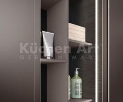 Salle de Bain Design : Meubles Suspendus en Bois Noir avec Vasque Intégrée - 6