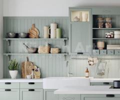 Cuisine Rustique Scandinave BRISTOL Eucalyptus avec Îlot et Évier en Céramique - 3