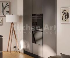 Cuisine moderne Gris Pierre Métallique: Élégance Minimaliste avec Éclairage LED Intégré - 2