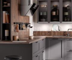 Cuisine rustique en graphite mat à cadre – ROMA | Charme naturel & modernité - 4
