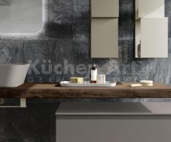 Salle de bains contemporaine en Rovere Corteccia avec vasque posé en Cube - 3